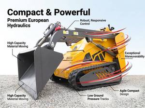 Mini-chargeuse compacte sur chenilles CE EPA 25 CV avec moteur hydraulique, plusieurs accessoires : godet, fourche à palettes, tarière / Option moteur Yanmar - Product Image 3