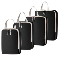 Nouveaux cubes de rangement de voyage en polyester personnalisés, ensemble de 4 avec trousse de toilette, sacs organisateurs de bagages imperméables et compressibles