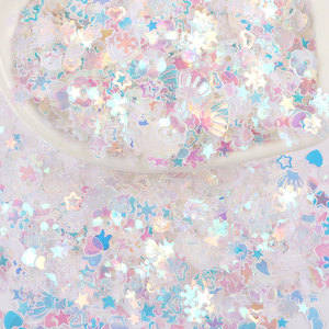 Nuevo Polvo de Lentejuelas Iridiscentes de PVC con Cuentas Mixtas para Decoración de <span class=keywords><strong>Uñas</strong></span>, para Manualidades DIY de Luna <span class=keywords><strong>y</strong></span> Estrellas - Product Image 5