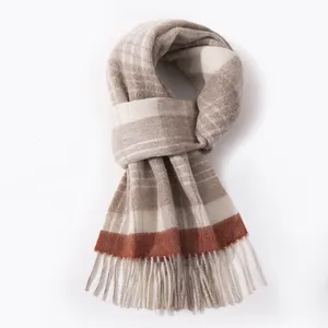 Factory Custom Classic Mens Plaid Scarf Softer Than 100 Wool Scarves Winter Scarf