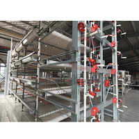 Nouveau système d'alimentation automatique pour cages à poulets de type H, chariot à cage pour poulets de chair, en acier galvanisé à chaud, longue durée de vie, cage de batterie avicole