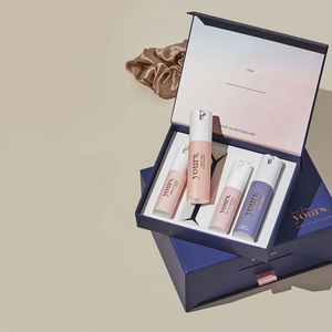 Scatola di cartone biodegradabile con Logo personalizzato all'ingrosso per confezioni di cosmetici rosa crema per il profumo e il viso con laminazione opaca - Product Image 3