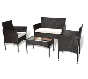 Patio Furniture Set 4 Pieces Outdoor Rattan Chair Wicker Sofa Garden Conversation Bistro Sets