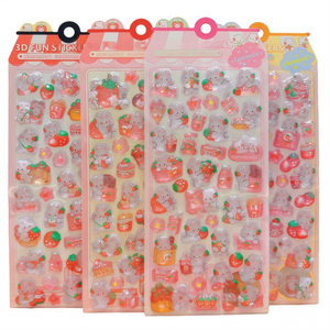 Autocollants en cristal en relief 3D, <span class=keywords><strong>lapin</strong></span> mignon et fraise, décoration artisanale pour petits enfants, matériel pour téléphone portable - Product Image 5