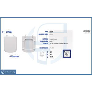 Tapa de Inodoro GSI Adda Vase, Diseño Cuadrado Moderno, Función de Cierre Suave, Hecha de Plástico/PP Resistente para Uso en Baños - Product Image 2