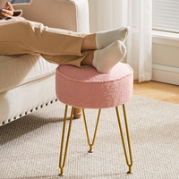Maquillage vanité tabouret Table d'appoint coiffeuse siège Pouf canapé rose Teddy velours repose-pieds tabouret pouf pour salon