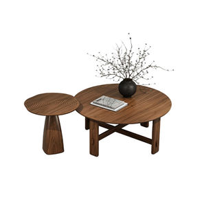 Ensemble de tables basses imbriquées en bois minimalistes et durables modernes avec côtés et tables d'extrémité en bois massif Meubles de salon - Product Image 4