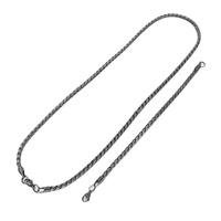 Ensemble de bijoux pour hommes en argent vintage Ensemble de bracelet et collier en acier inoxydable et en alliage de couleur métallique