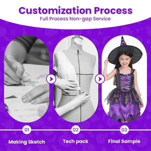 Disfraz de Bruja Morada para Niñas, Personalizado de Fábrica 2026, Certificado FAMA BSCI, para Fiestas de Halloween - Product Image 2