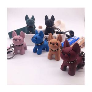 Fashion Bulldog Keychain PU Leather Animal Dog <b>Key</b> Chain Holder Keyring Bag Accessories Cute Dog <b>Key</b> Chains <b>Rings</b> Gifts for Kids - Product Image 1