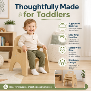 Set Tavolo e 4 Sedie in Legno per Bambini, Arredamento Montessori per Asilo e Scuola Materna - Product Image 2