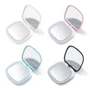 Fashion Double Sides Foldable Cosmetic Mirror with Light Portable Handheld Luminous Mirror 3 Times Magnifying Glass