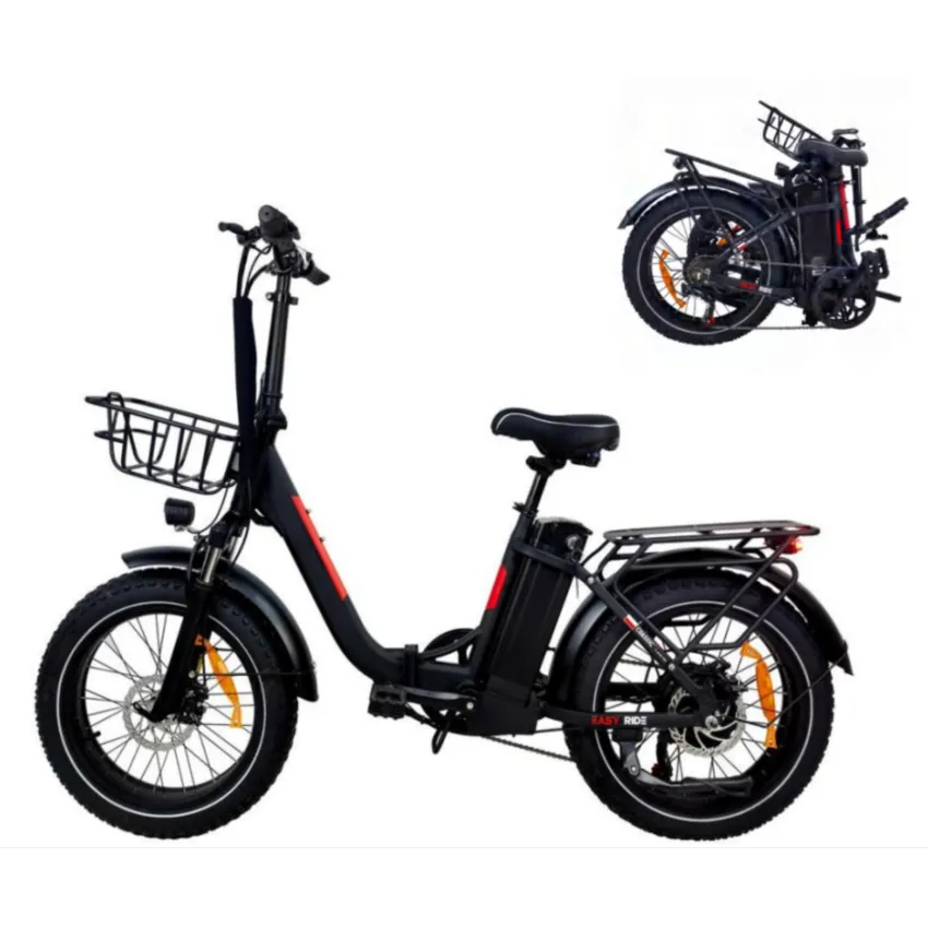 7-Speed Aluminum Alloy Hybrid Electric Cycle 48V 13ah Lithium Battery Powered 20-Inch Wheel Size E-Bike for City