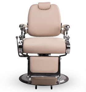 Nouveau fauteuil de barbier en cuir synthétique de luxe avec repose-pieds réglable, design écologique, châssis noir large pour salon de coiffure - Product Image 3