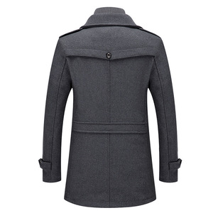 Autumn/Winter <strong>Men's</strong> Regular Thick <strong>Woolen</strong> Finished Heated Fleece <strong>Jacket</strong> with Turn-down Collar in Plus Size Outerwear - Product Image 6