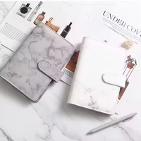 Carnet de notes en cuir personnalisé PU marbre A6 couverture rigide imperméable budget de luxe planificateur classeur