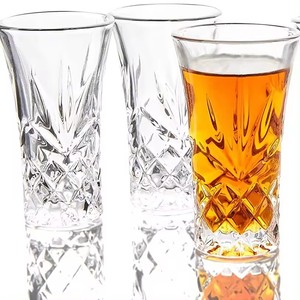 Venta caliente 2 Oz Gafas de cristal sin plomo Base pesada Vaso de chupito con borde dorado Vasos líquidos cordiales para Tequila - Product Image 4