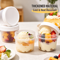 Gobelets à dessert en plastique avec couvercles à vis, anti-fuite, pour mousse et cheesecake, transparents, pour contrôle des portions, réutilisables, lot en gros, logo personnalisé, soyeux