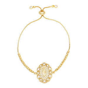 Bracelet ajustable en or plaqué or rétro avec pendentif Vierge Marie, bracelets religieux en or rétro pour femmes - Product Image 4