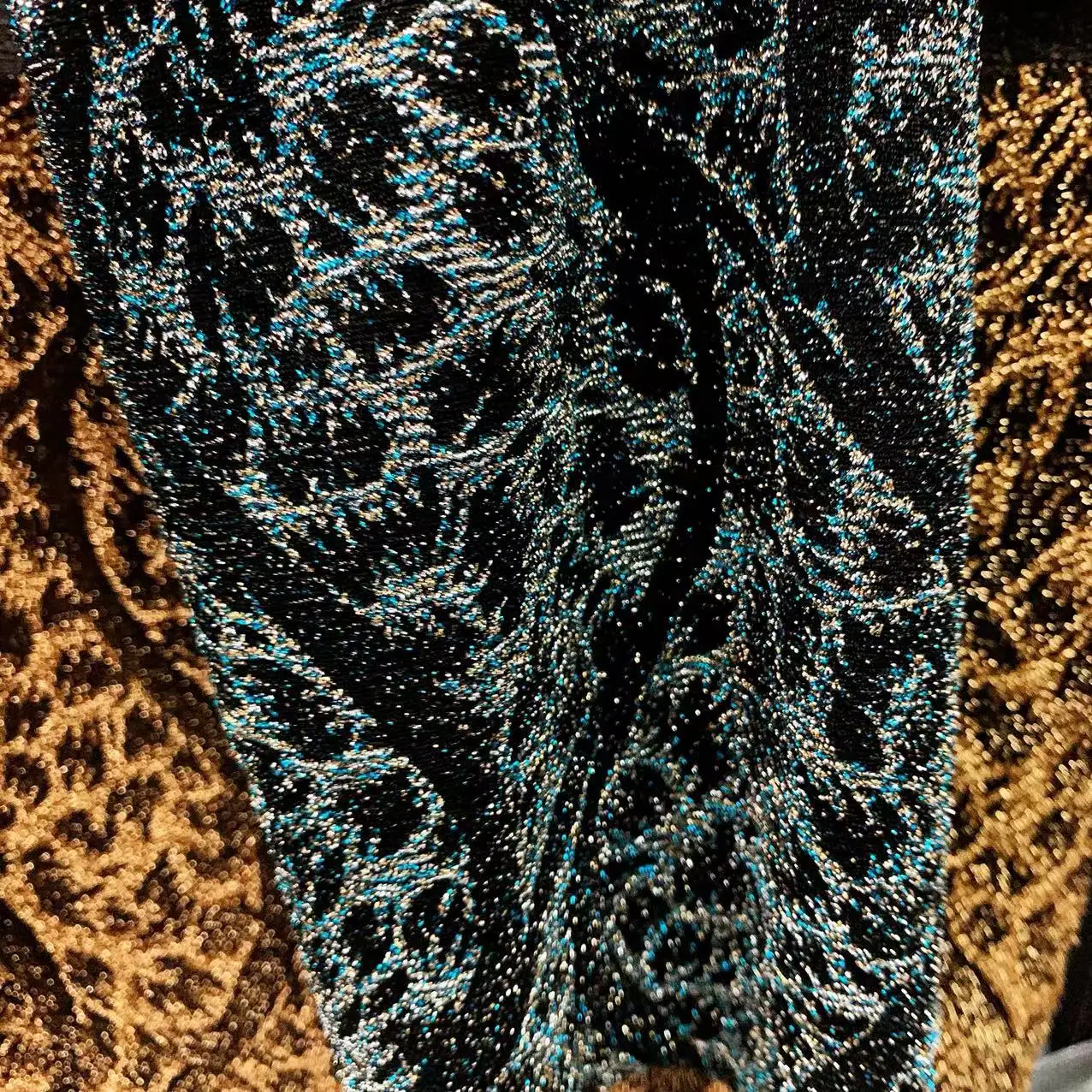 Item de tecido metálico não. «Leopardo jacquard venda quente para vestuário feminino