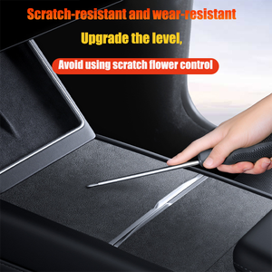 Autocollant de console centrale pour <span class=keywords><strong>Tesla</strong></span> New Model 3 Highland, patch de protection décoratif en <span class=keywords><strong>Alcantara</strong></span> suède pour le contrôle central - Product Image 4