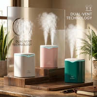 Diffuseur d'air ultrasonique double pulvérisation en plastique pour la maison, humidificateur de bureau USB à brume froide pour la maison et le yoga