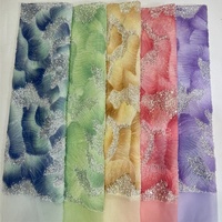 Tissu de dentelle française en tulle perlé de haute qualité avec des paillettes pour les fêtes de mariage