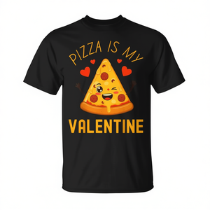 T-shirt 'Pizza Is My Valentine Heart Pepperoni' per San Valentino - Product Image 2