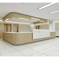 Meuble de réception en surface solide pour hôpital, comptoir de poste de travail des infirmières, station de guidage en forme de L, fabrication sur mesure