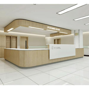 Bancone <span class=keywords><strong>Reception</strong></span> per Ospedale in Solid Surface, Design di Produzione, Stazione di Accoglienza a Forma di L, Arredamento per Ospedali - Product Image 2