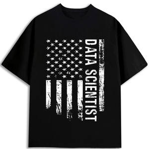 เสื้อยืดนักวิทยาศาสตร์ข้อมูลลายธงชาติอเมริกัน ผ้าฝ้าย 100% ทรงปกติ สำหรับผู้ชาย หนัก 180GSM ผลิตในสหรัฐอเมริกา - Product Image 1