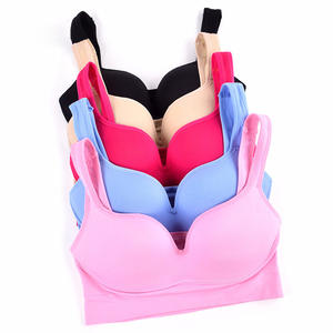 Soutien-gorge de sport sans couture push-up sans armatures pour femmes grandes tailles, bonnet 3/4, en Spandex, tricoté, respirant et écologique - Product Image 3
