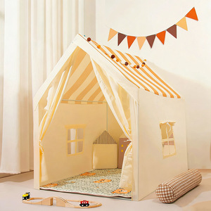 Kids Indoor Large Soft Toy Foldable Princess Play Tent with Mosquito <b>Net</b> Portable Blue Oxford Fabric - Product Image 4