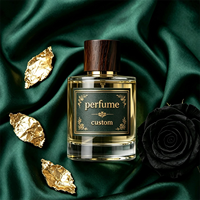 Étiquette autocollante personnalisable pour parfum, en cuir tanné végétal noir, gaufrée 3D, motif floral doré, imperméable, pour bougie carrée transparente de 30 ml