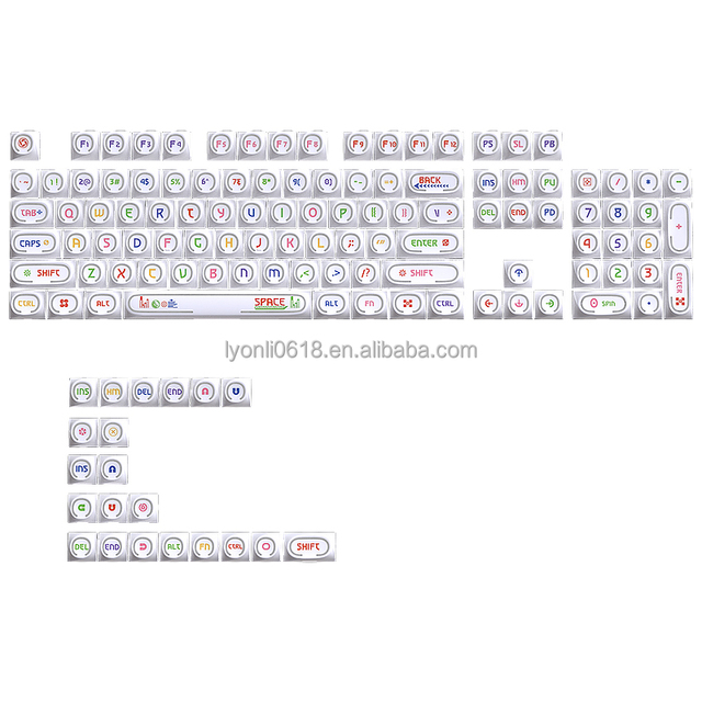 White PBT Rotating Keycaps Set RGB Backlit Custom Mechanical Keyboard Keycaps OEM