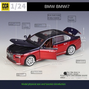 Vente chaude 1:24 BWM I7 électrique Supercar moulé sous pression modèle de voiture en métal avec son et lumière jouets ornement décorer - Product Image 2