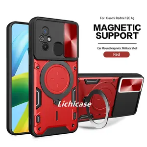 Lichi case Hochwertige Kamera Guard Telefon abdeckung für Redmi K70E K70 Pro Starke magnetische Ständer Hülle accesorios para telefonos