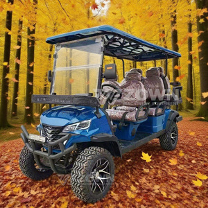 ZOWN Blue <b>6</b> Seater Offroad Electric Golf Cart With Front Bumper For Scenic Area Sightseeing - Product Image 6
