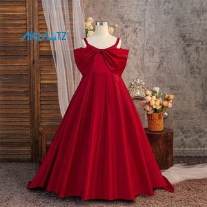 MQATZ Nouvelle Arrivée Robe Longue Maxi Fille d'Été en Satin Blanc avec Grande Nœud pour Anniversaire ou <span class=keywords><strong>Mariage</strong></span> - Product Image 2