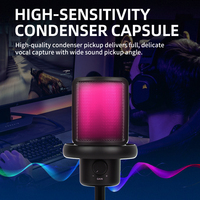 Microphone USB RGB avec bouton de sourdine tactile, microphone à condensateur pour PC, Mac, streaming, podcasting, enregistrement, karaoké