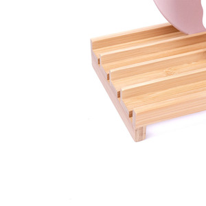 Kitchen dish drainer, bamboo <b>plate</b> <b>rack</b>, unpainted bamboo <b>plate</b> <b>rack</b>, dish <b>rack</b>, tableware drainer, bowl <b>rack</b> - Product Image 4