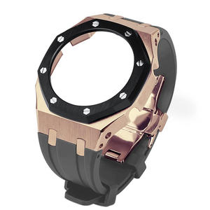 Kit de Modification <span class=keywords><strong>Casio</strong></span> pour <span class=keywords><strong>G</strong></span> <span class=keywords><strong>Shock</strong></span> avec Lunette en Acier Inoxydable et Bracelet en Caoutchouc, Boîtier de Montre en Métal pour Montre-Bracelet GA2100 - Product Image 5