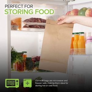 Bolsas de Papel Kraft para Empacar Bocadillos para Proyectos de Manualidades, Bolsa Ecológica Resistente de Gran Capacidad con Asa - Product Image 4