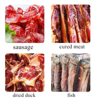 Séchoir à saucisses rotatif à 2 niveaux en acier inoxydable à usage commercial, machine de séchage suspendue, déshydrateur alimentaire
