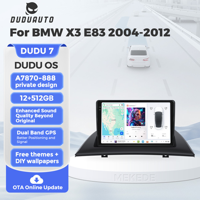 DUDUAUTO DUDU7 Suitable for BMW X3 E83 2004-2012 Modified Android Car Multimedia Bluetooth Navigation Car-play Rearview Screen
