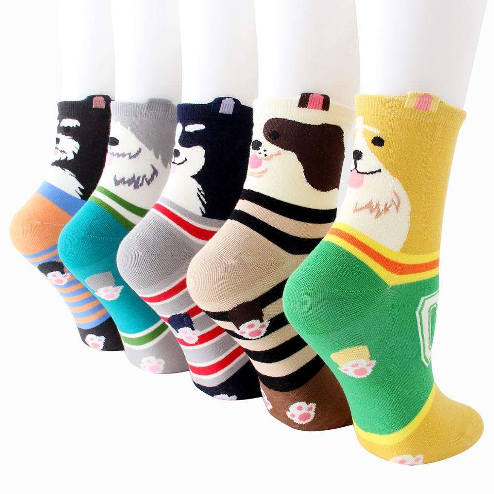 Soft Womans Fashion Organic Cotton Bamboo Crew Socks for Ladies Funny Korean Women Novelty Animal Sock Colorful Cute Socks