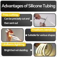 Lumière néon flexible 1-10M blanche, tube en silicone intégré, type canal, diffuseur, lampe en corde étanche pour la décoration murale et de plafond de la maison
