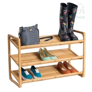 2021 Bamboo <b>Shoe</b> <b>Rack</b> 3 Tier Solid <b>Wood</b> <b>Shoes</b> Storage <b>Rack</b> for Living Room - Product Image 1