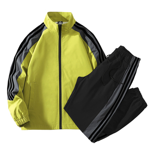 Ensemble de survêtement sport et loisirs pour homme OEM, 2 pièces, fermeture éclair intégrale, col montant, pour la course à pied, le fitness, le sport, survêtement pour homme - Product Image 4