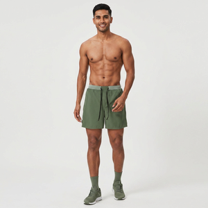 Shorts de course personnalisés, séchage rapide, respirants, pour sports de plein air, fitness, tennis, taille haute, couleur unie, pour hommes. - Product Image 1
